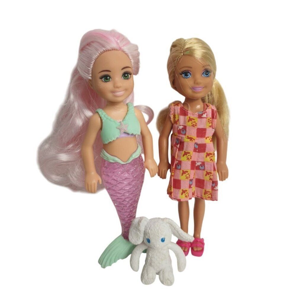 Barbie Chelsea Mermaid & Chelsea Doll Set With Barbie Bunny